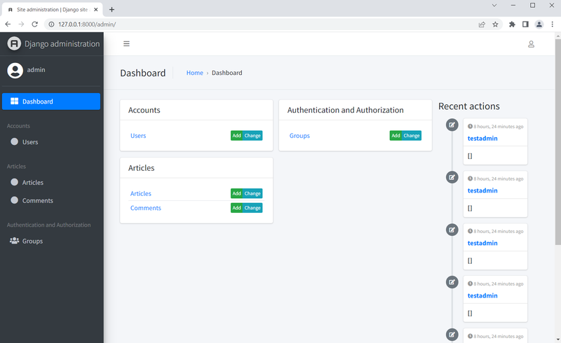 Jazzified admin dashboard