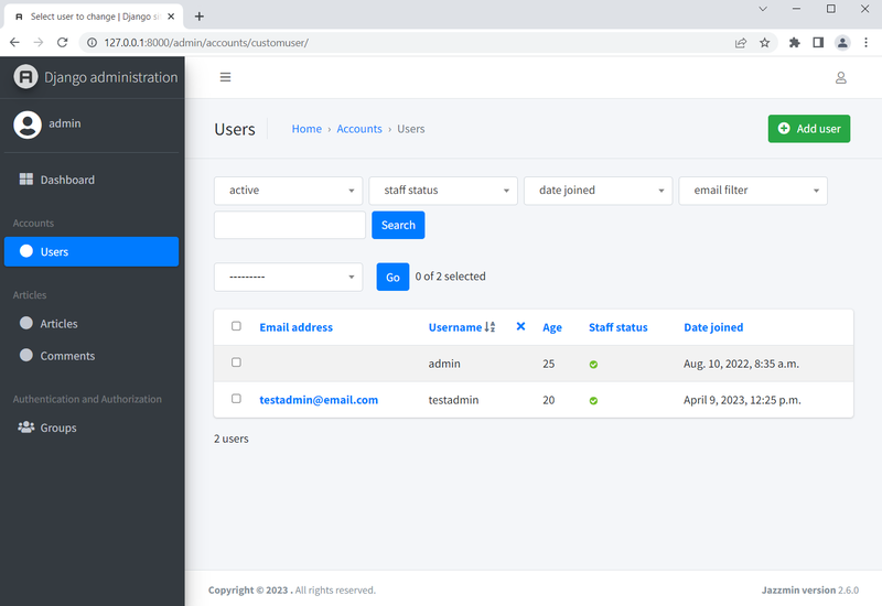 Jazzified users' list